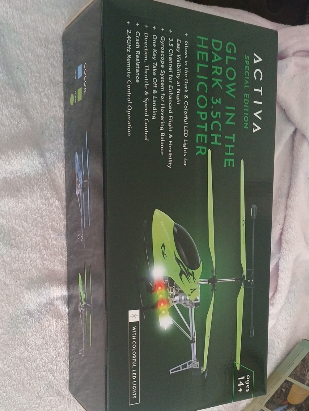 Glow in the Dark 3.5CH Helicopter - Neon Green